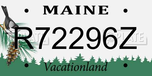 R72296Z Maine License Plate