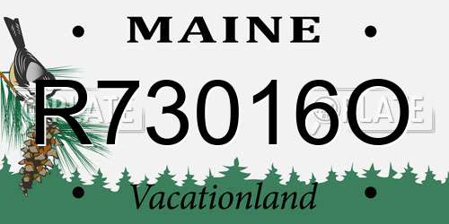 R73016O Maine License Plate