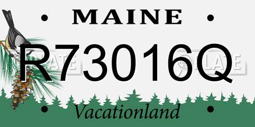 R73016Q Maine License Plate
