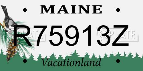 R75913Z Maine License Plate