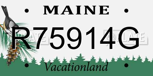 R75914G Maine License Plate