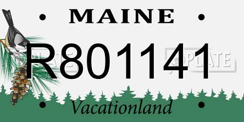 R801141 Maine License Plate