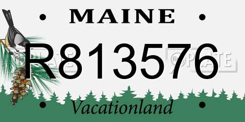 R813576 Maine License Plate