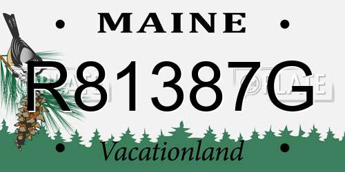 R81387G Maine License Plate