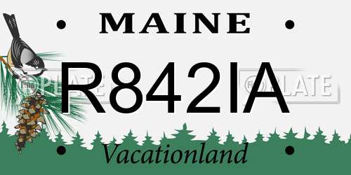 R842IA Maine License Plate