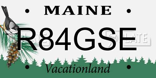 R84GSE Maine License Plate