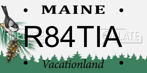 R84TIA Maine License Plate