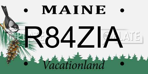 R84ZIA Maine License Plate
