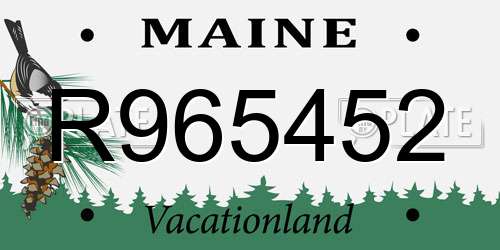 R965452 Maine License Plate