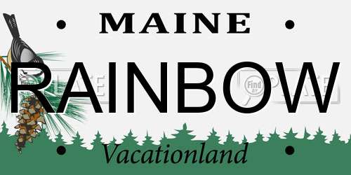 RAINBOW Maine License Plate