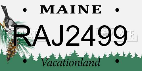 RAJ2499 Maine License Plate