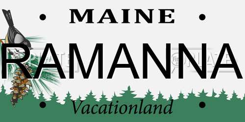 RAMANNA Maine License Plate