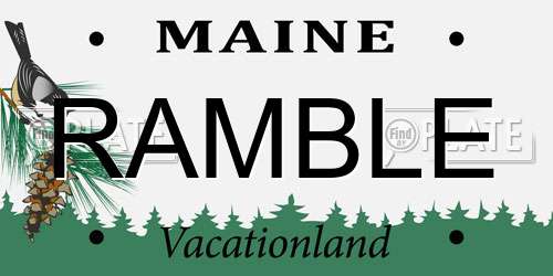 RAMBLE Maine License Plate