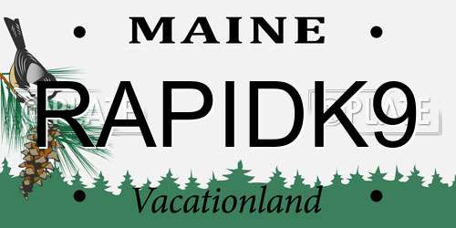 RAPIDK9 Maine License Plate