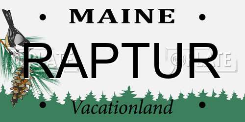 RAPTUR Maine License Plate