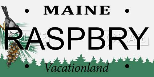 RASPBRY Maine License Plate
