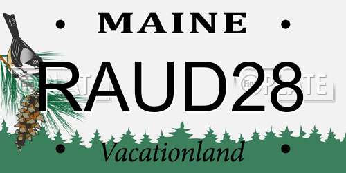 RAUD28 Maine License Plate