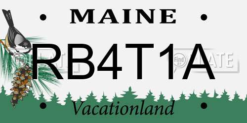 RB4T1A Maine License Plate