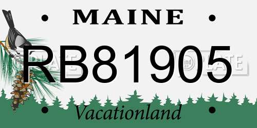 RB81905 Maine License Plate