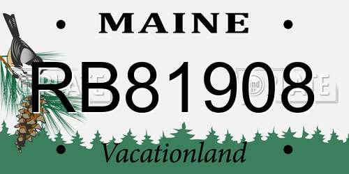 RB81908 Maine License Plate