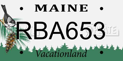 RBA653 Maine License Plate