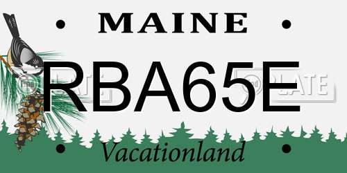 RBA65E Maine License Plate