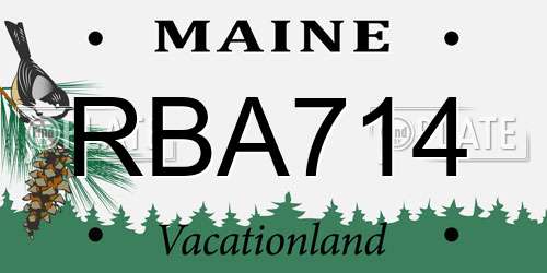 RBA714 Maine License Plate
