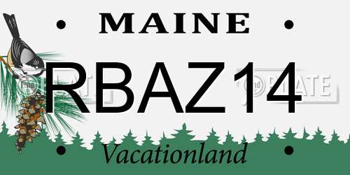 RBAZ14 Maine License Plate