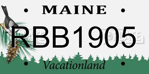 RBB1905 Maine License Plate