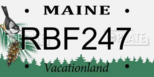 RBF247 Maine License Plate