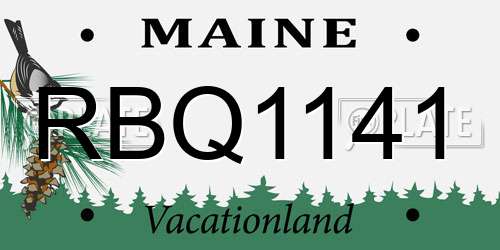 RBQ1141 Maine License Plate