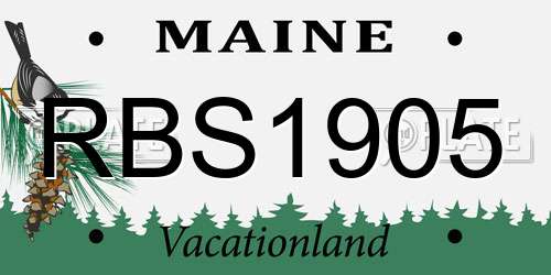 RBS1905 Maine License Plate