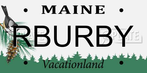 RBURBY Maine License Plate