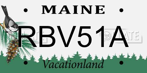 RBV51A Maine License Plate