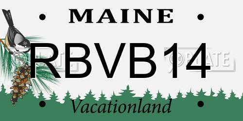 RBVB14 Maine License Plate