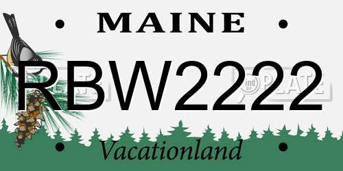RBW2222 Maine License Plate