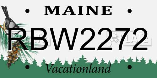 RBW2272 Maine License Plate