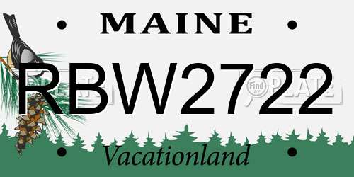 RBW2722 Maine License Plate