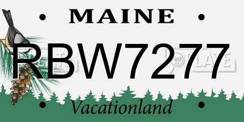 RBW7277 Maine License Plate