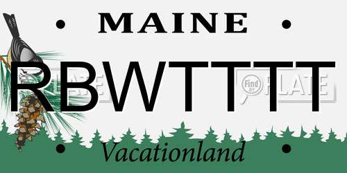 RBWTTTT Maine License Plate