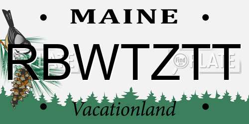 RBWTZTT Maine License Plate