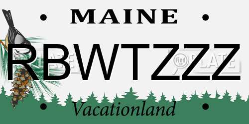 RBWTZZZ Maine License Plate
