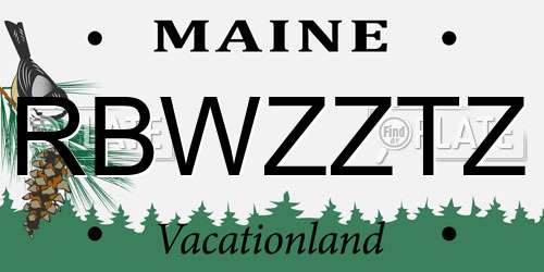 RBWZZTZ Maine License Plate