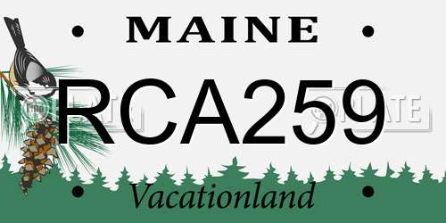 RCA259 Maine License Plate