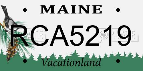 RCA5219 Maine License Plate