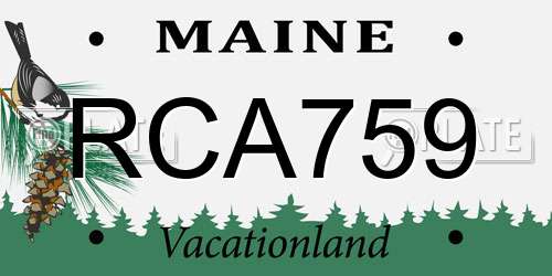 RCA759 Maine License Plate
