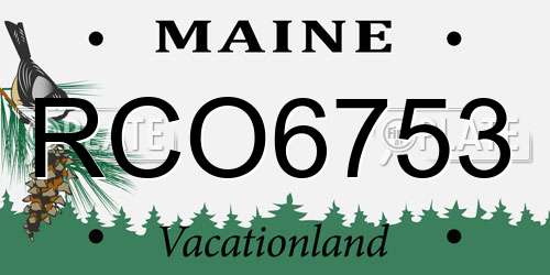 RCO6753 Maine License Plate