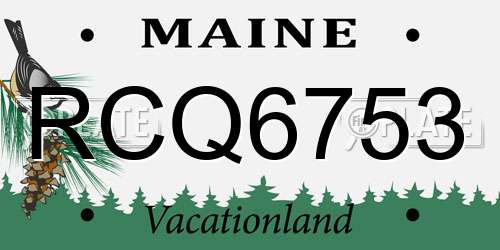 RCQ6753 Maine License Plate