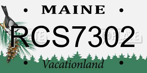 RCS7302 Maine License Plate