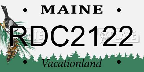 RDC2122 Maine License Plate